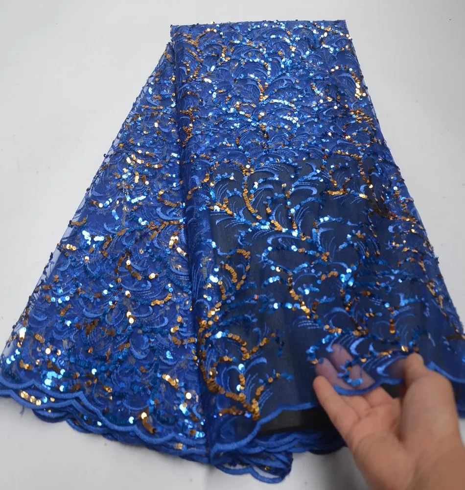 

Африканская французская сетчатая кружевная ткань с блестками для свадебной вечеринки, ткань для платья, новинка 2019, нигерийская вуаль с бле...