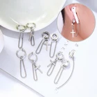 Серьги-цепочки из нержавеющей стали, унисекс, в стиле панк