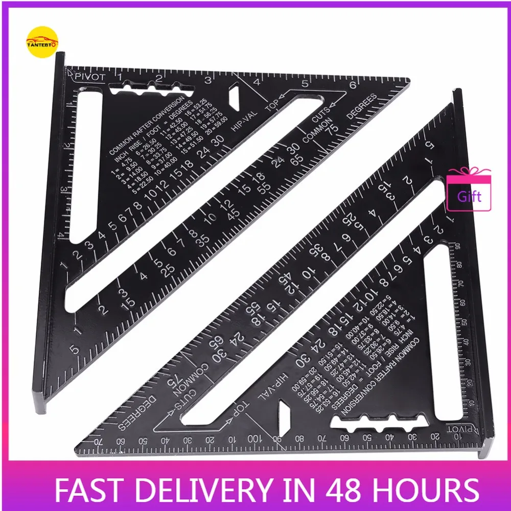 

7 Inch 12 Aluminum Alloy Triangle Ruler High-grade Woodworking Angle