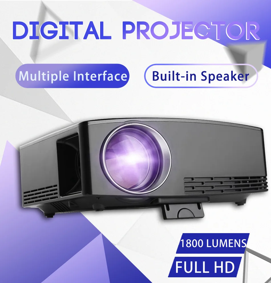 

Support Full HD 1080P 4K Optional Android 6.01 OS Bluetooth Wireless WIFI Mini Portable Projector Home Theater