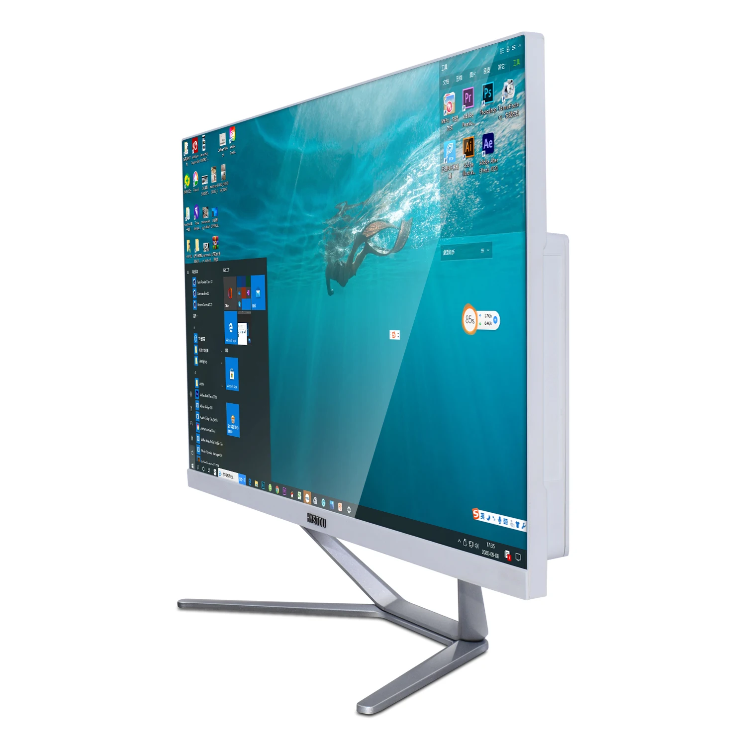 Verkaufen HYSTOU 23,8 Zoll Touch Screen Alle-in-One PC I7 I5 8Th 8565U 8365U Prozessor ISP Monitor HDMI VGA Linux Wireless Tastatur Maus