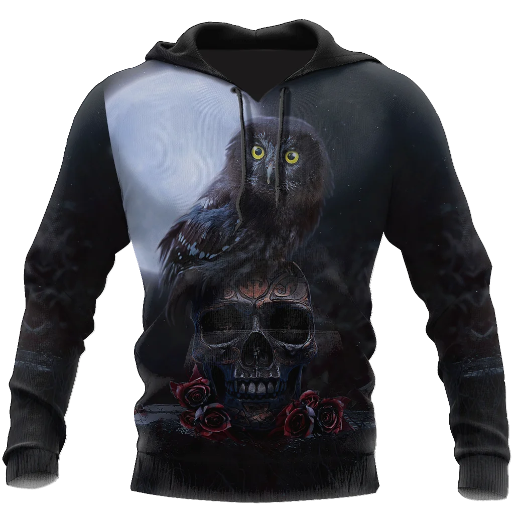 

3D All Over Printed Skull And Owl All Over Printed Hoodie For Men And Women New Streetwear hoodies Fashion Pullover Unisex