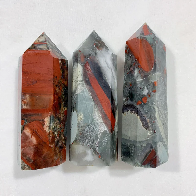 

Aladdin Blood Stone Tower Hexagon Pyramid Home Decoration Art Stone Healing Stone Exquisite Gift