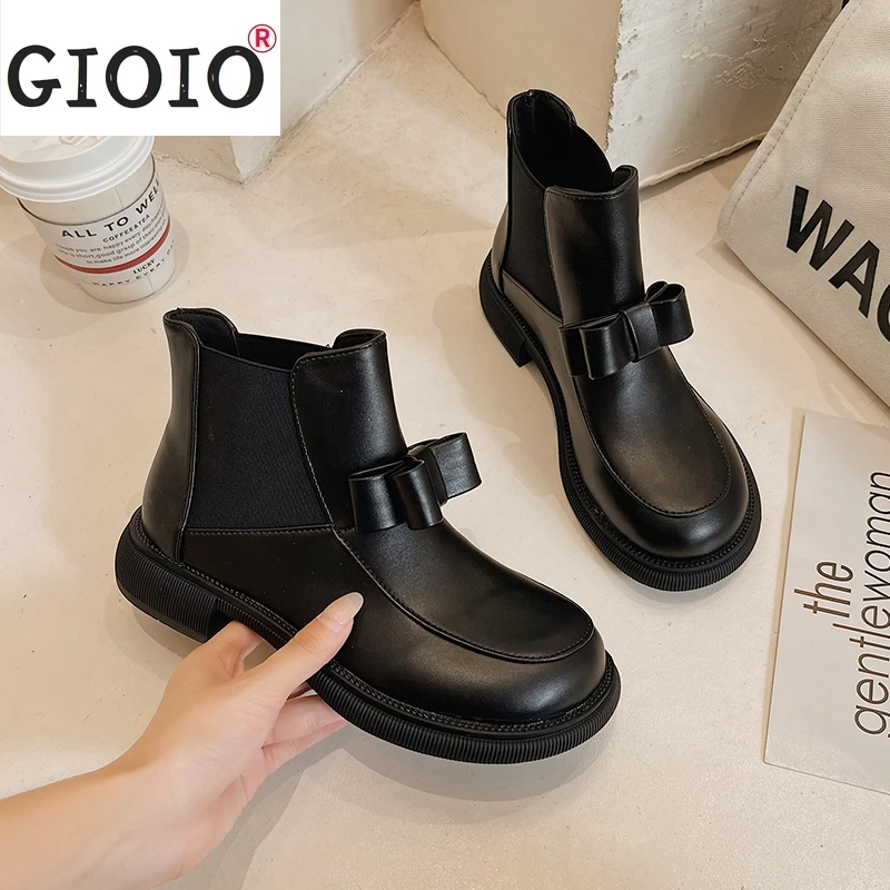

2021 Ankle Shoes Leather Martin boots Child Metal Buckle British Style Boot Chelsea Booties Mary Jane Thick Heel Buckle Shoes