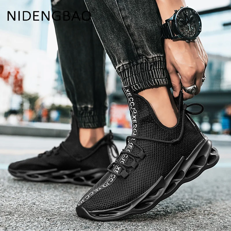 2021 Men Sneakers Breathable Running Shoes Outdoor Sports Fashion Comfortable Breathable Lightweigt Gym Trainers Plus Size 39-46