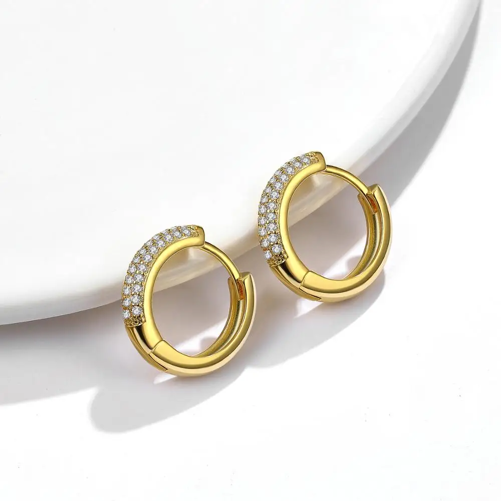 Женские серьги-кольца из меди и циркония 2 цвета | Украшения аксессуары