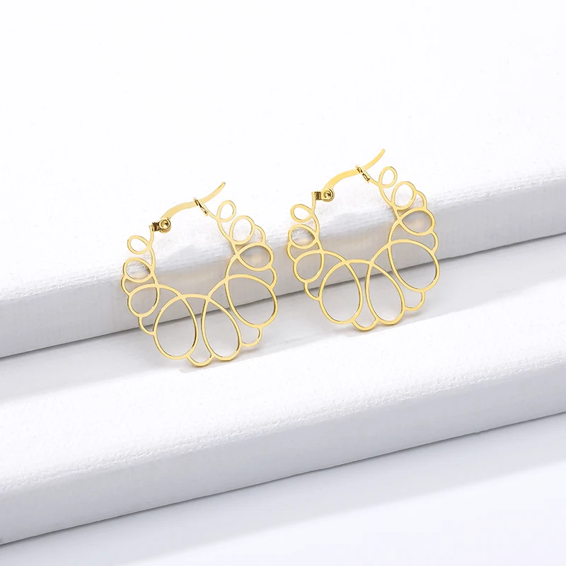 Минималистичные креативные геометрические волнистые серьги для женщин и