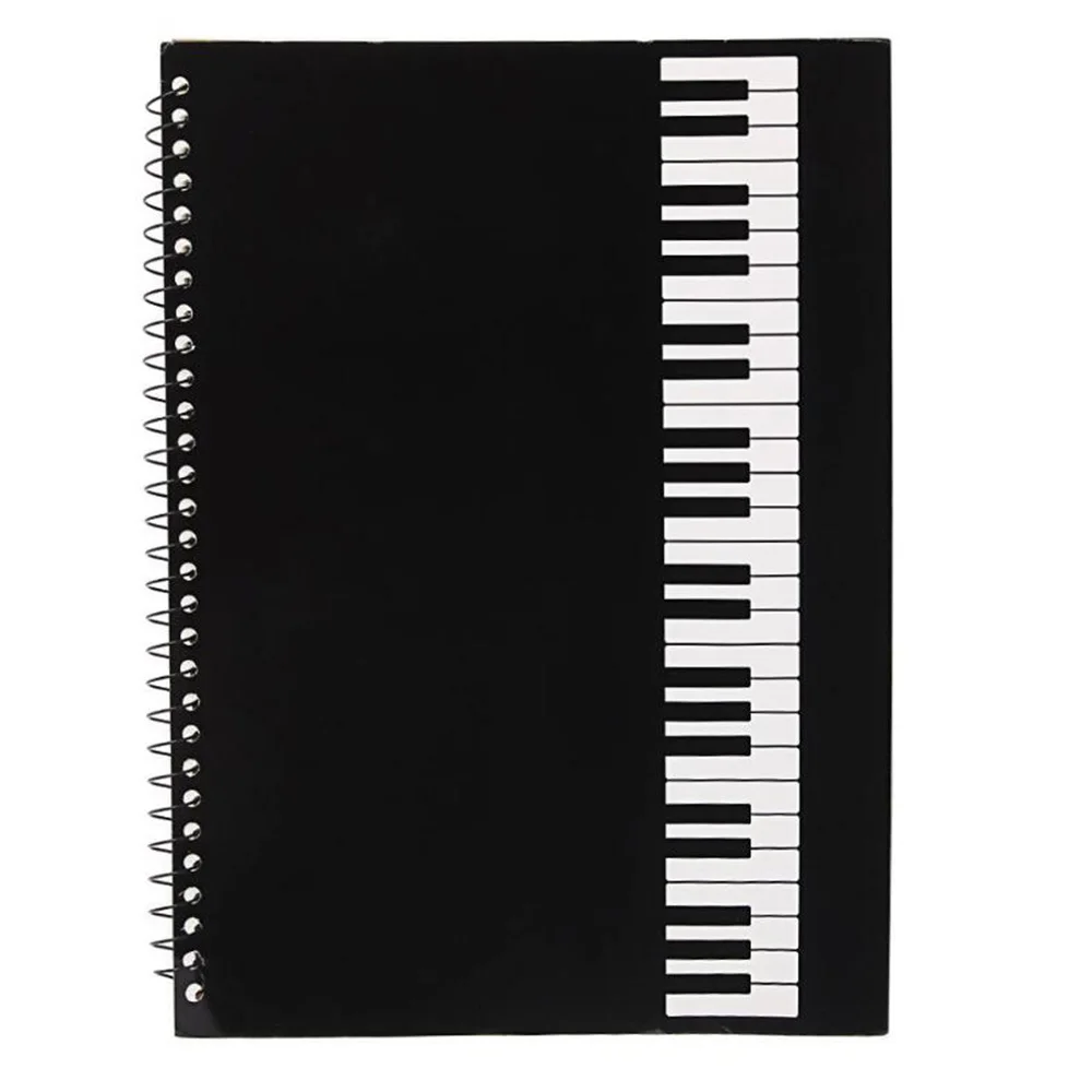 black Горячая 50 страниц Mozart музыкальный лист рукопись бумажная бумага для персонала музыкальные блокноты Блокнот Stave Notation notebook спиральная связка - Цвет: black