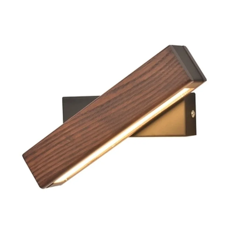 

Modern Nordic Solid Wood LED Rotated Wall Lamp Bedside Night Light Bedroom Living Room Aisle Sconce Light Fixture Wall Decor Art