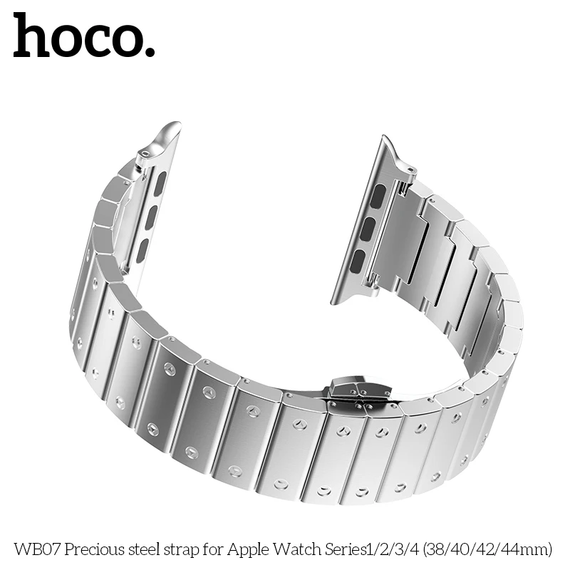 Ремешок HOCO из нержавеющей стали для Apple Watch 38 мм 40 42 44 металлический браслет с