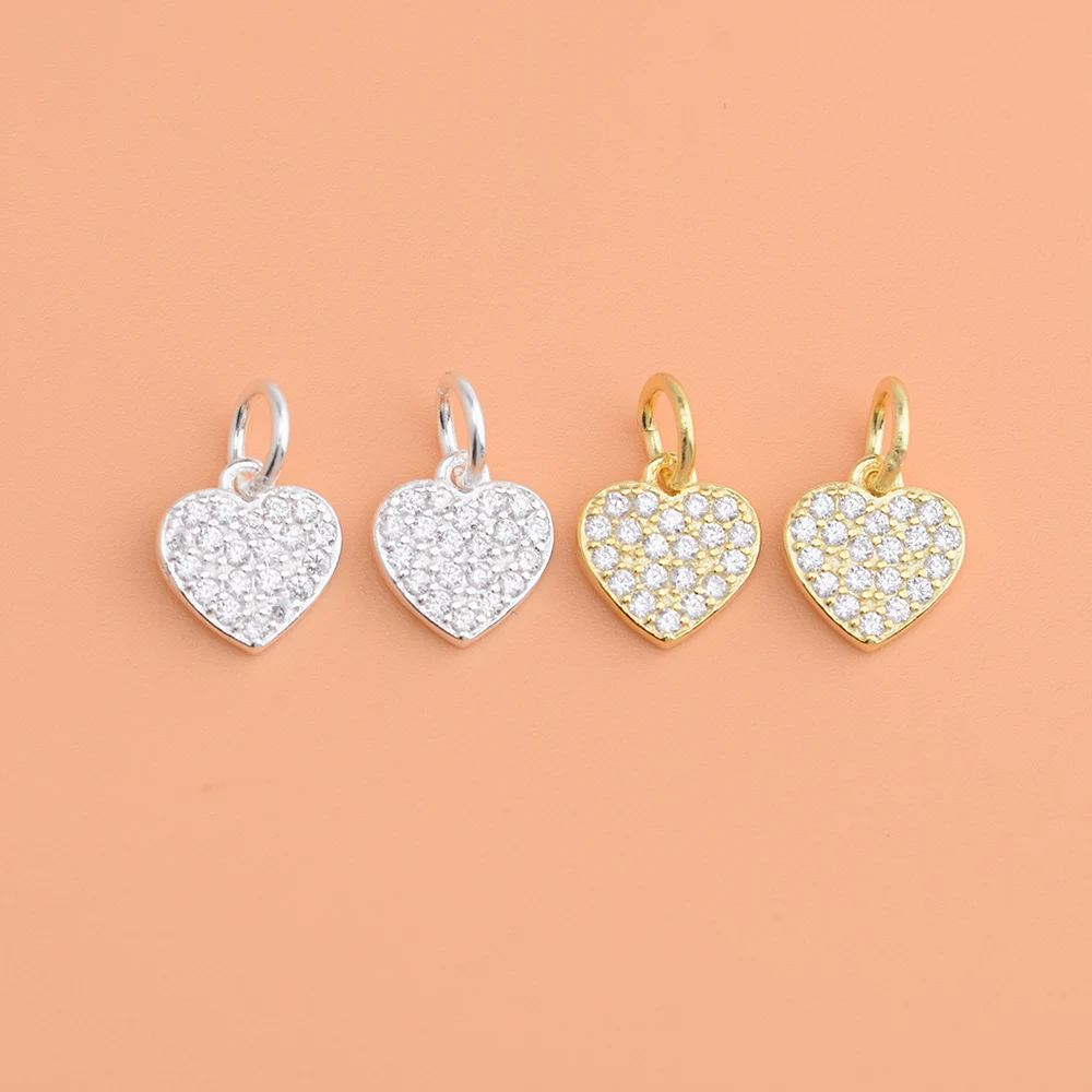 Маленькая подвеска из серебра 925 пробы с бриллиантами ручная работа колье