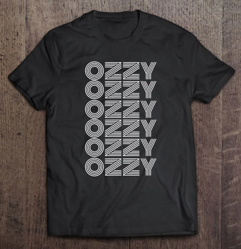 Футболка в стиле ретро с названием Ozzy темно красная и серая футболка аниме одежда