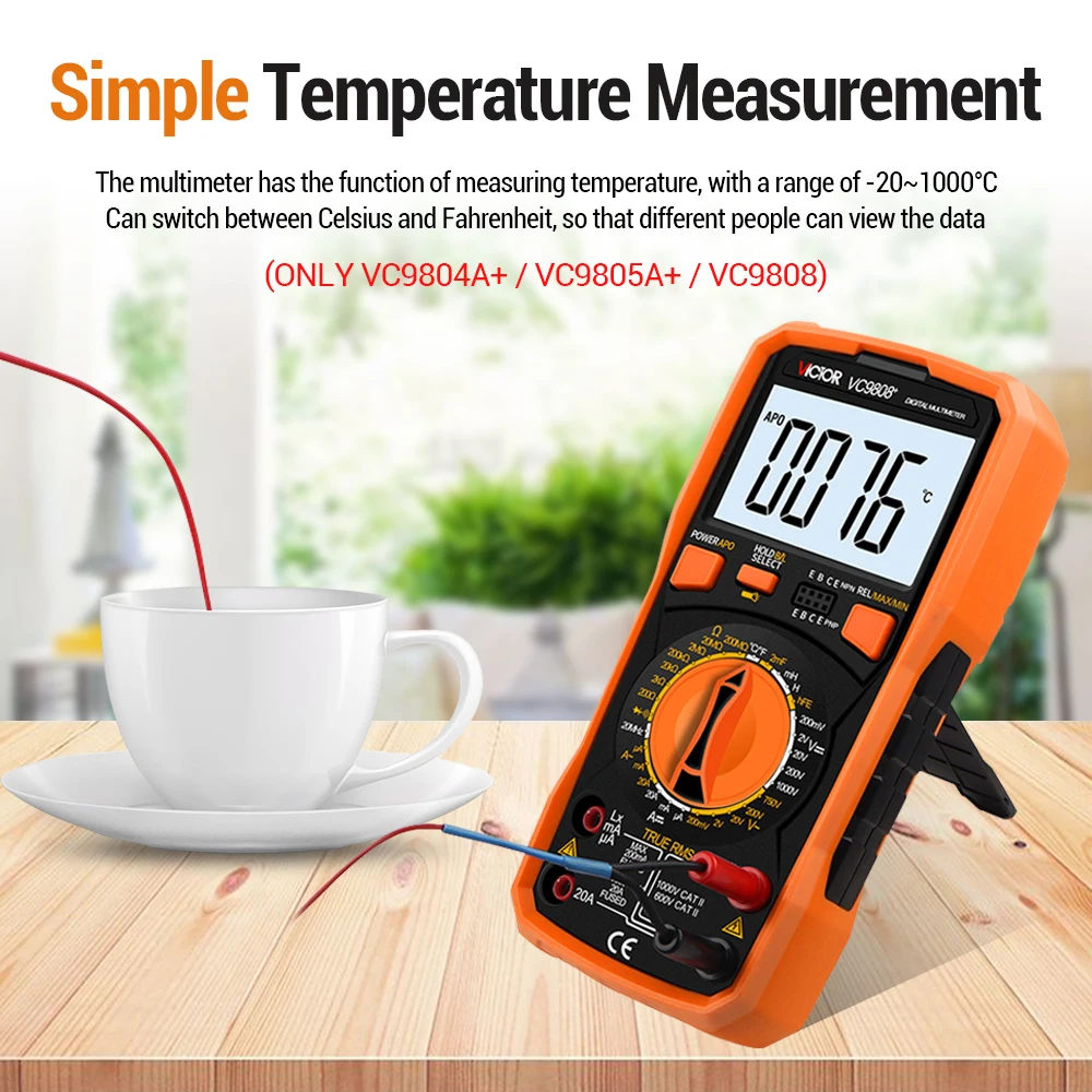 Цифровой мультиметр True RMS DMM AC/DC VICTOR VC9801A + Сопротивление емкости диодный