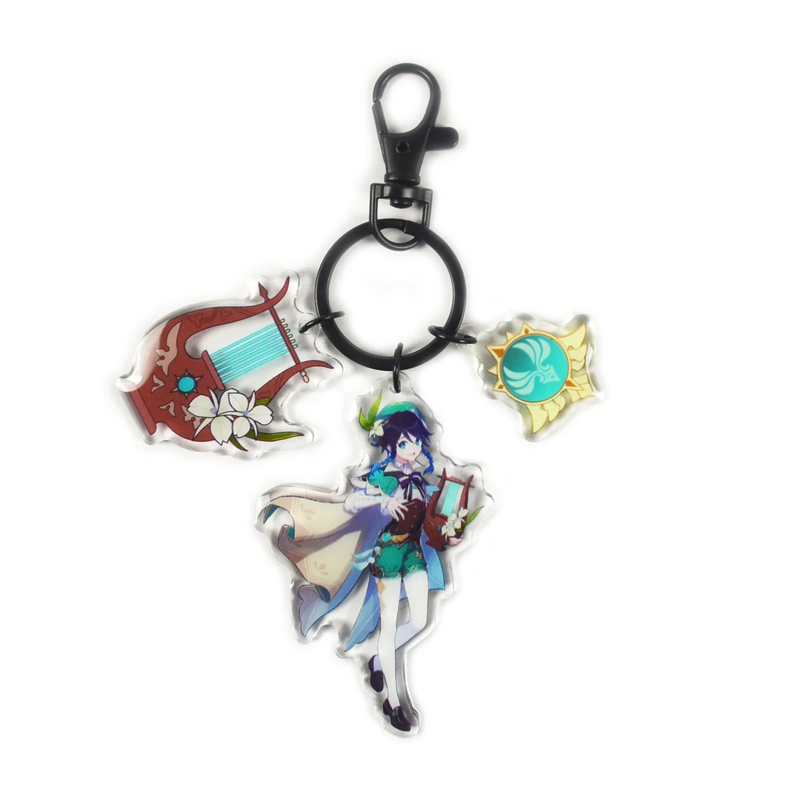 

Japanese Anime Genshin Impact Keychain Student Book Cartoon Character Weapon Bag Ornament Car Key Key Ring Birthday Gift