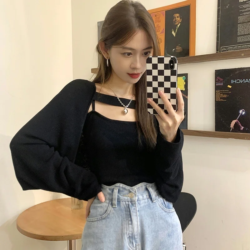 Вязаный кардиган женская одежда тонкая шаль на весну и осень новинка 2021 свитер