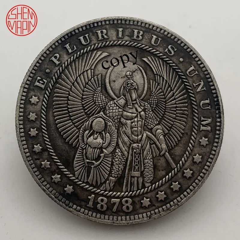 1878 с древнеегипетским покровителя Horus Хобо копия из никеля монета моргановский
