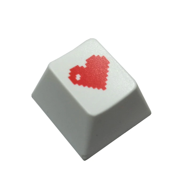 

2022 New Red 4 Cherry Profile Dip Dye Sculpture PBT Keyboard Keycap Etched Pixel Heart