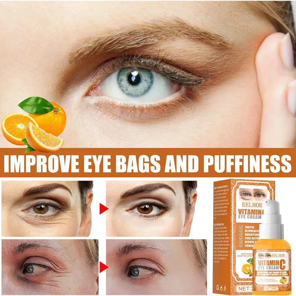 

Easy Solution Vitamin C Nourishing Eye Cream 30ml Remove Dark Circles Eye Essence Eye Cream Bags Anti-wrinkle and Swelling Care