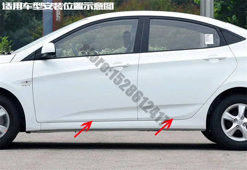 

for Hyundai Solaris Verna i25 Accent Grand Avega Stainless Steel body side moldings side door decoration Trim Car Styling