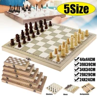 newdesign 3 in 1 wooden chess backgammon 4size44x44cm checkers travel games chess set board draughts entertainment christmasgift