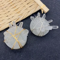 1 pcs natural crystal copper wire pendant mineral stone set original sample crystal cluster healing stone home furnishing gifts