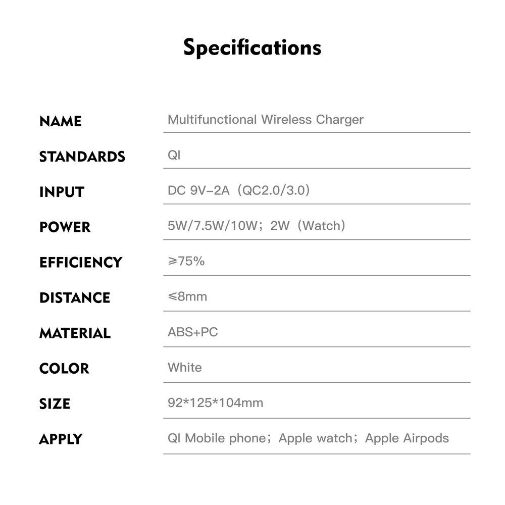 Беспроводная зарядная док станция 3 в 1 Qi для Apple Watch Airpods Pro iPhone 12 XS XR XsMax 8X11 Max