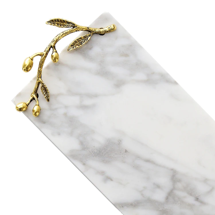 Креативный Европейский мраморный поднос, нордический торт, десерт, десертная тарелка, прямоугольная Фруктовая тарелка, лотки - Цвет: A-40X14X1.5CM