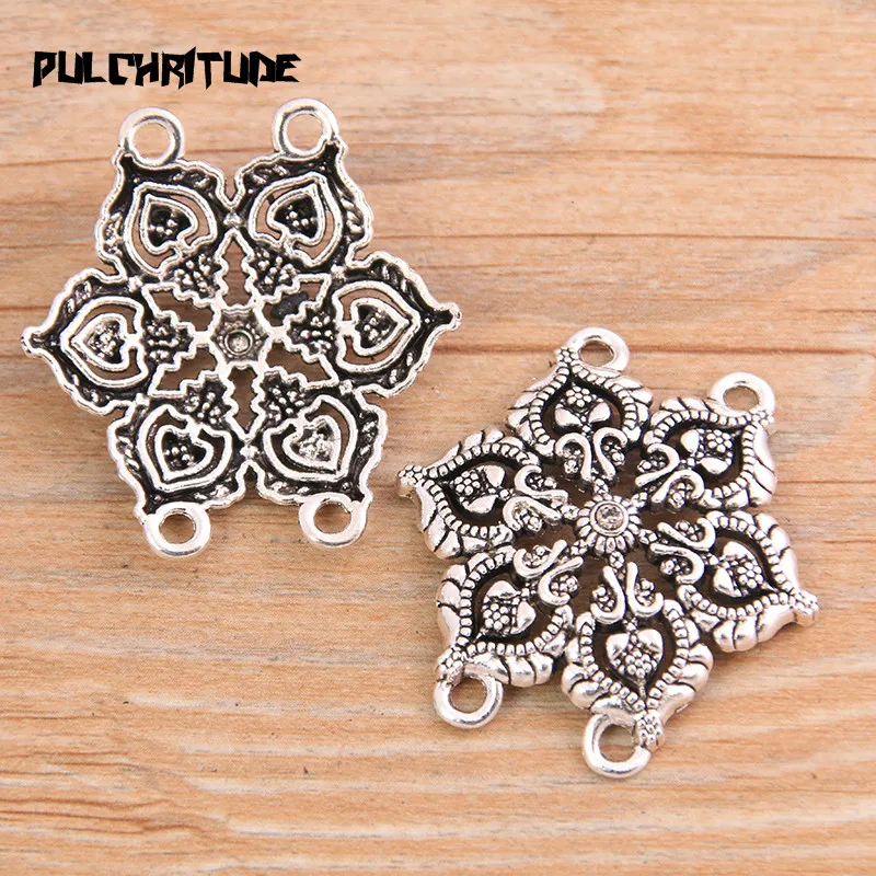 PULCHRITUDE 4 шт. 35*36 мм новый продукт двухцветный пористый цветок из цинкового сплава
