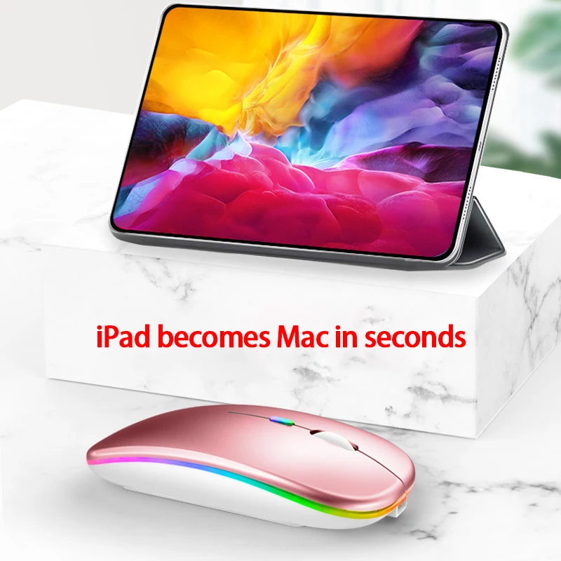 

W8C LED Wireless Game Mouse Portable Optical Gaming Mouse Slim Silent Three Mode Support Bluetooth3.0/Bluetooth5.0/2.4GWiFi