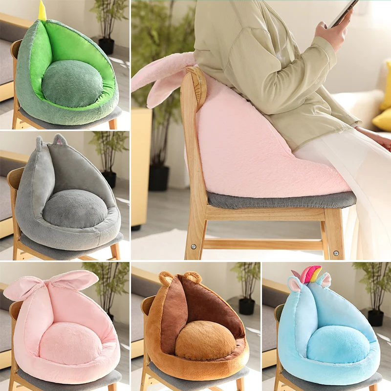 

Thicken Cartoon Chair Cushion Pink Grey Cats Comfortable Sofa Back Home Decoration Birthday Gifts