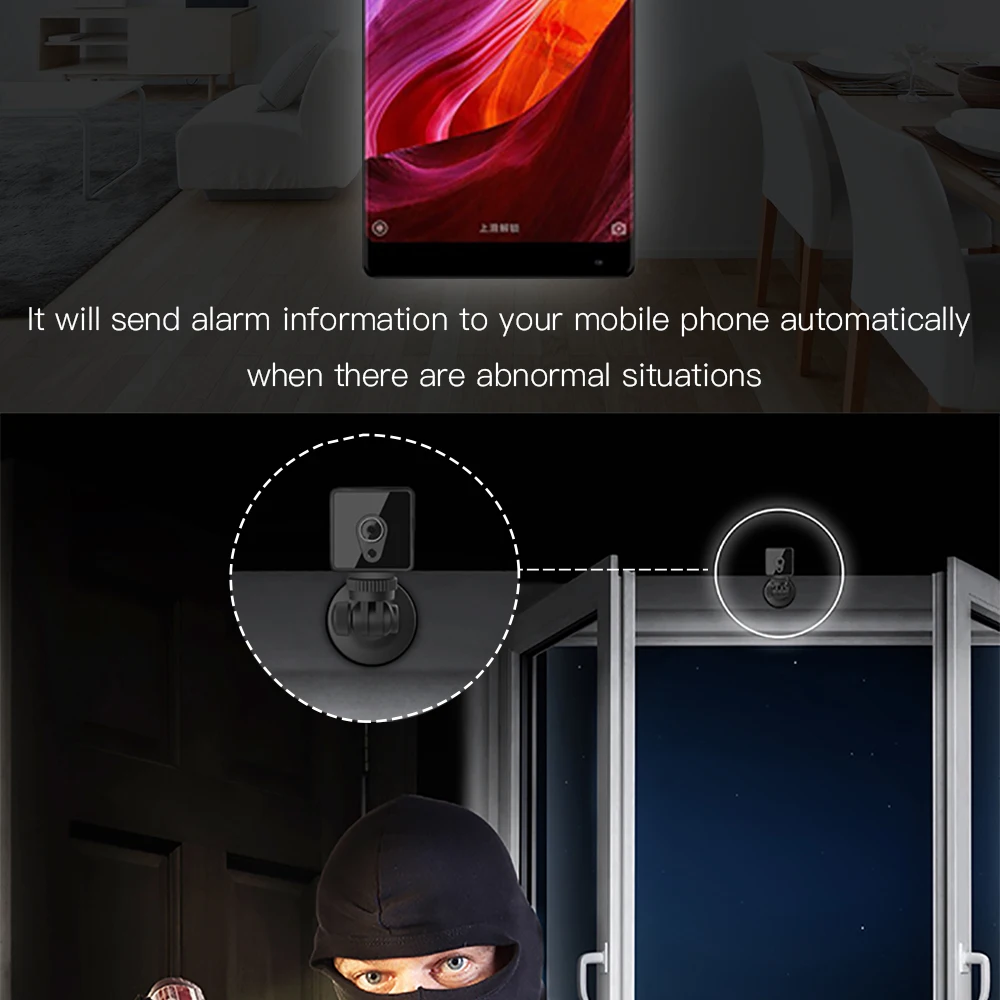 Портативная беспроводная мини-камера видеонаблюдения с функцией ночного