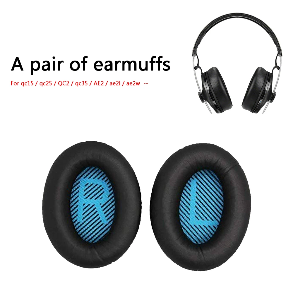

PU Leather Headphone Ear Pads Set Easily Carrying Lightweight Earphone Part for Bose QuietComfort 15/25/35/Ae2/Ae2i
