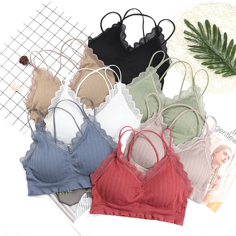 

Women Tank Crop Top Seamless Underwear Female Crop Tops Sexy Lingerie Intimates Fashion With Removable Padded Camisole