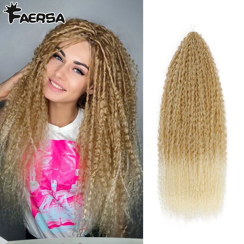 

Crochet Hair Afro Curls Braiding Hair Extensions Synthetic African Braided Hair For Braids Kinky Curly Soft Ombre Pink Faersa