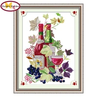 GG Life In Wine Glass Cross Stitch Kits Embroidery Needlework Set 11CT 14CT Handmade Chinese Cross Stitch for Christmas Decor