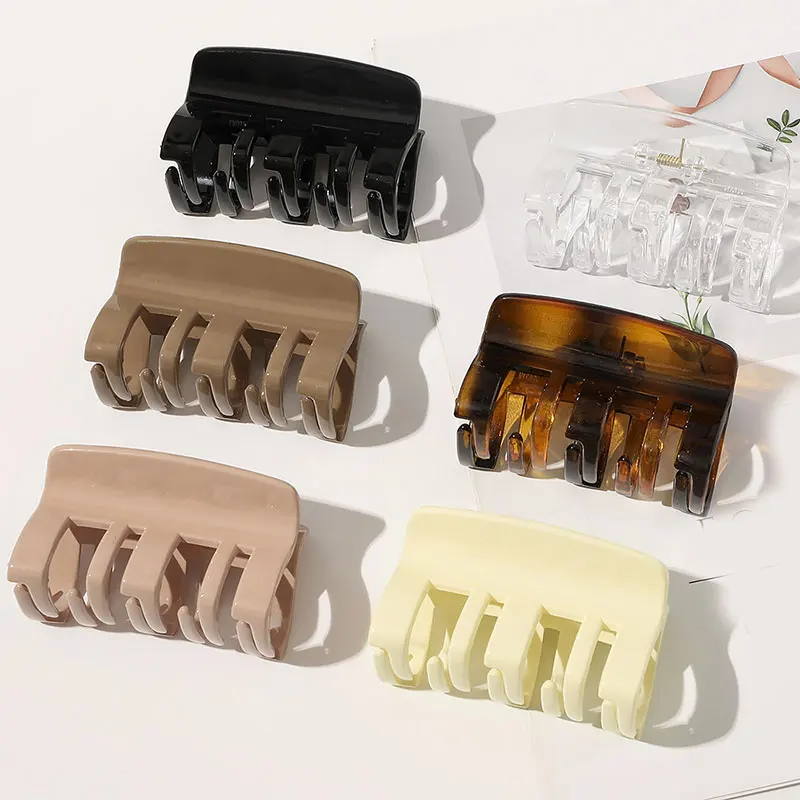 

Женская акриловая Заколка-краб для волос из ацетата, однотонная пластиковая Заколка-краб для волос, 2020