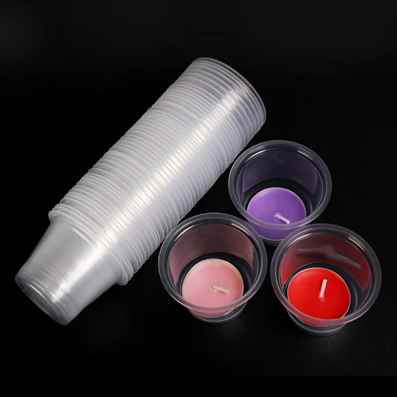 

50pcs! Disposable Thickening plastic romantic Windproof flowers Candle Cup for Wedding Valentine's Day party decoration