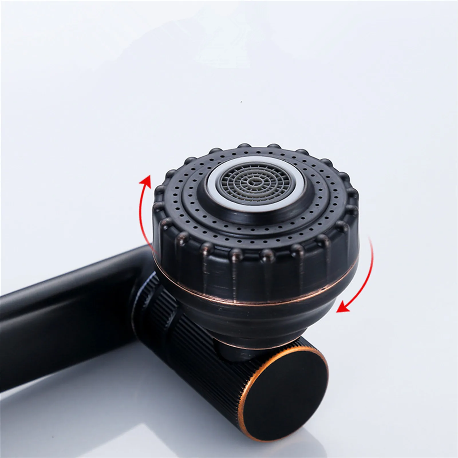 

New black kitchen sink faucet faucet cold and hot design 360 degree rotating water purification stainless steel sink faucet45#
