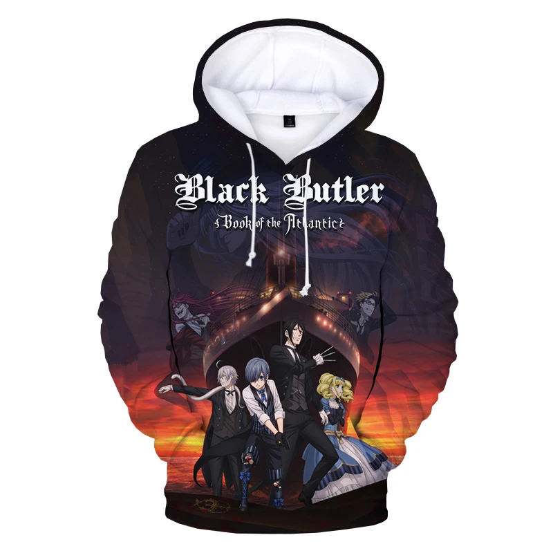 

Spring and Autumn New 3D Men's Sweater Black Butler Sweater Small Size Comfortable Fashion Boys Girls Pullover Hoodie