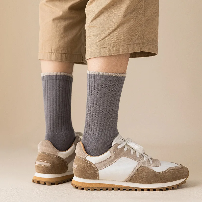 Зимние термоноски мужские однотонные толстые антибактериальные дышащие Теплые