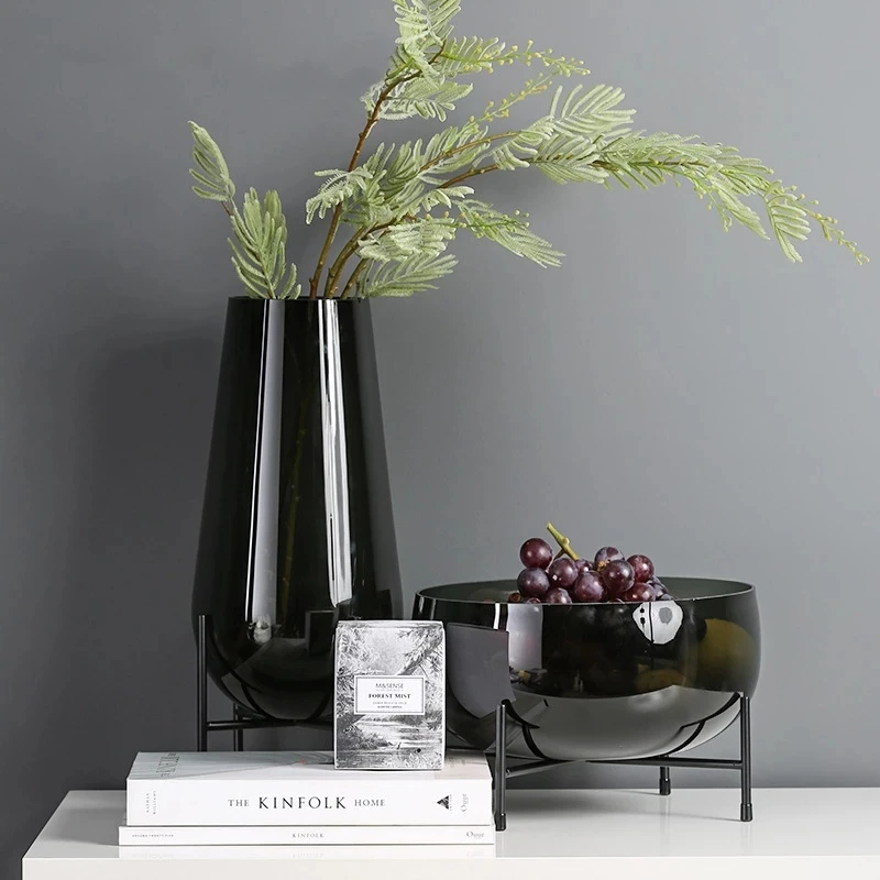 

Современная декоративная ваза для цветов прозрачная эстетика нордические центральные части ваза для цветов Роскошная спальня ваза для дом...