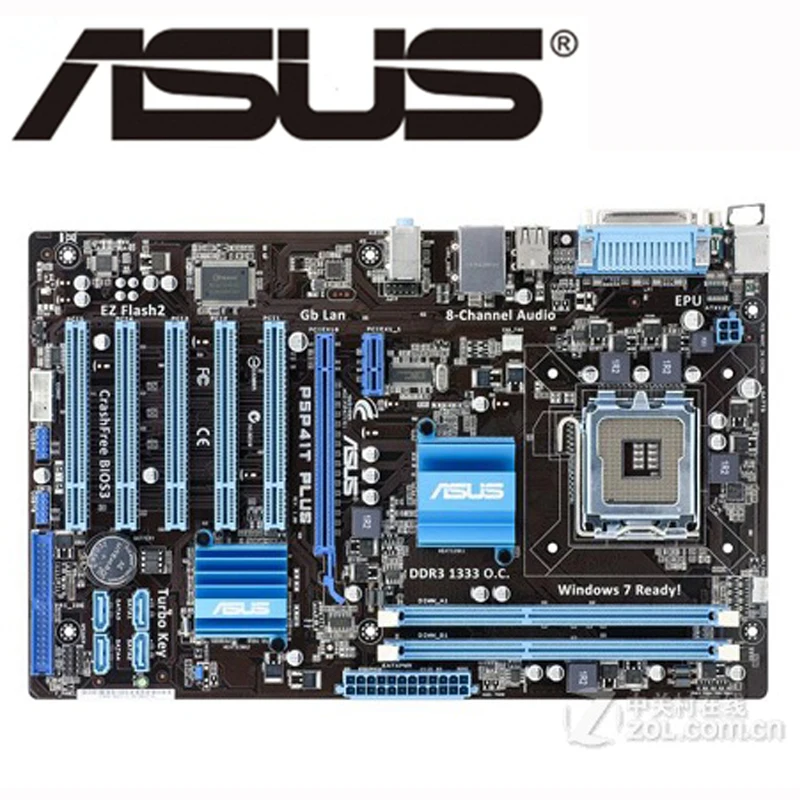 ASUS P5P41T PLUS материнская плата LGA 775 DDR3 8GB P5 P41T для Intel G41 настольная ATX системная USB2.0 PCI E