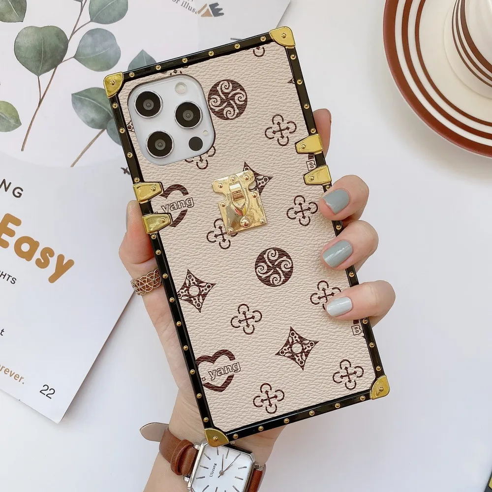 

Case for Simple fashionable leather square xiaomi red mi NOTE 7 8 9 9A 9C CC9 10 lite Pro Max Poco X3 NFC girls back cover coque