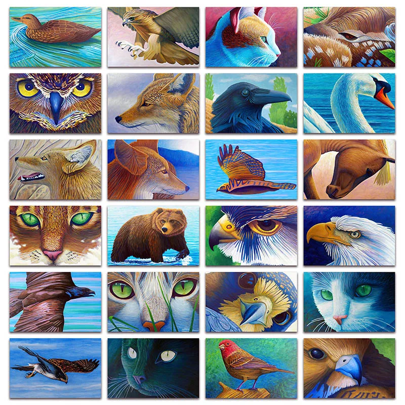 

New Diamond painting mosaic Animals Eagle owl bird DIY Full Diamond embroidery Home decor fox cat cross stitch picture E028