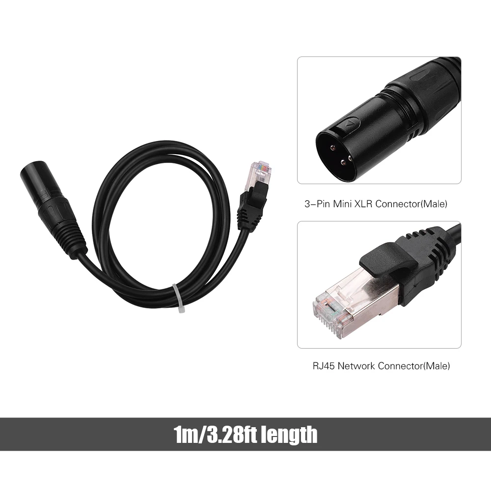 RJ45 мужской сетевой разъем для 3 Pin Mini XLR Мужской кабель удлинитель DMX512 сценический