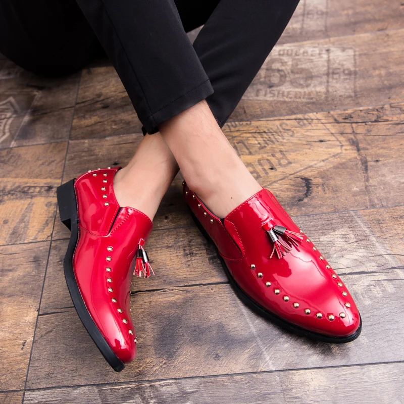 Мужская обувь для взрослых Модная повседневная кожаная с кисточками Мужские