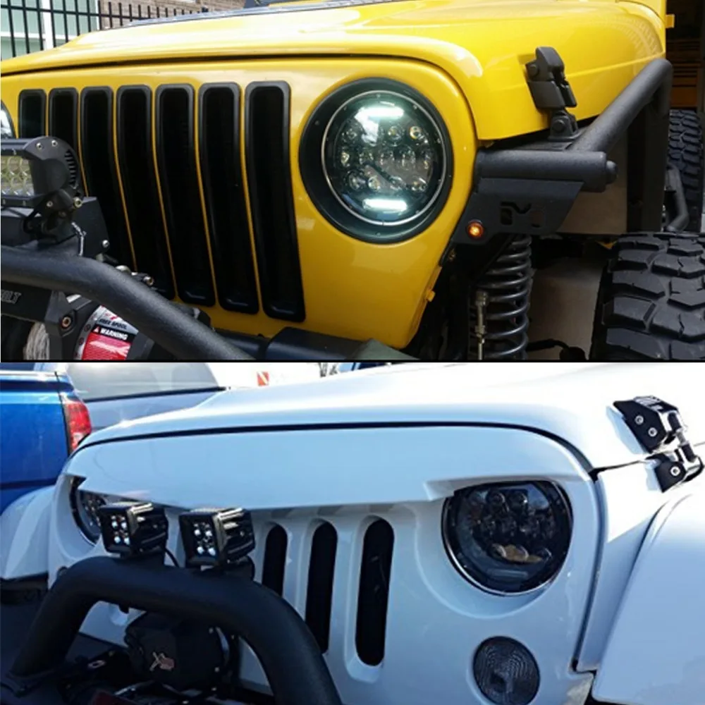 7 дюймов 75 Вт фара с светодиодный задняя фара комбо для Jeep Wrangler TJ 1997-2006 для Jeep Wrangler CJ-7 CJ-8