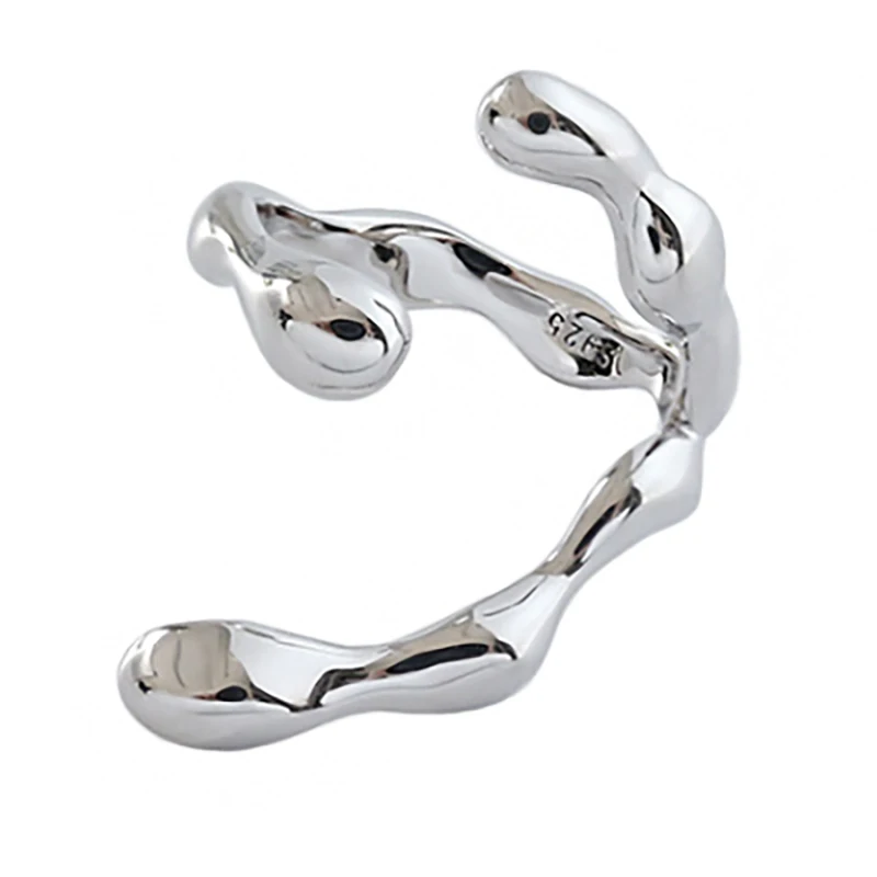 

Stianless Steel Irregular Geometric Texture Finger Rings For Women Special -shapeed Rings Korean Fashion New 2021 Jewelry Gifts