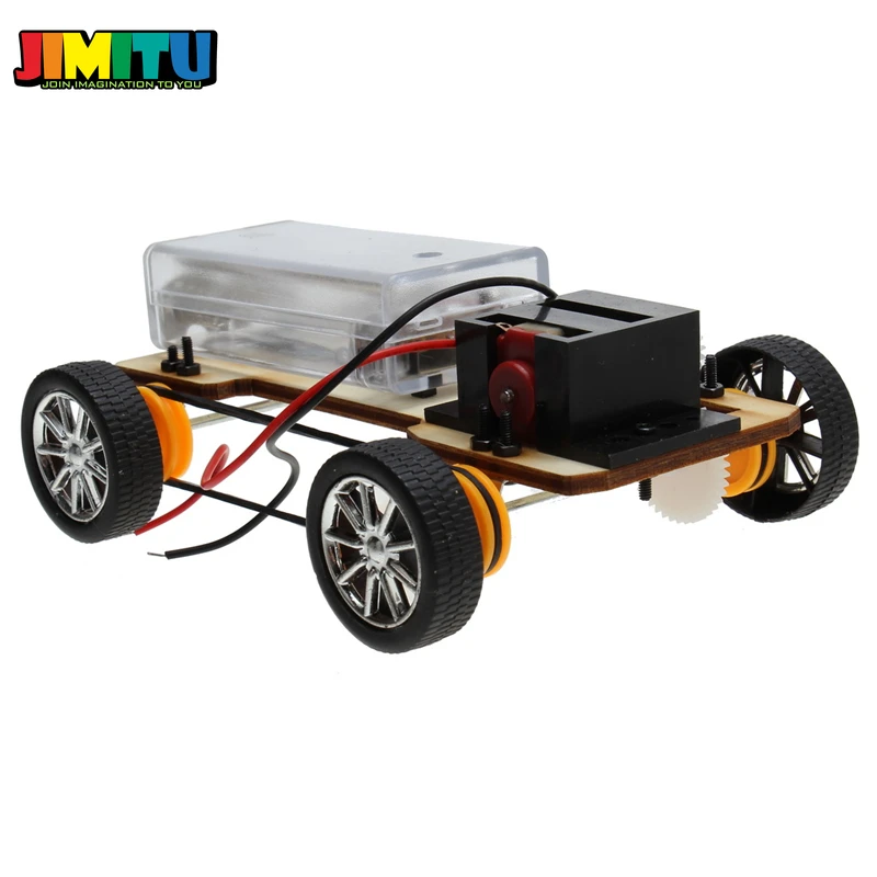 JIMITU DIY деревянный ручной четырехколесный электромобиль без аккумулятора