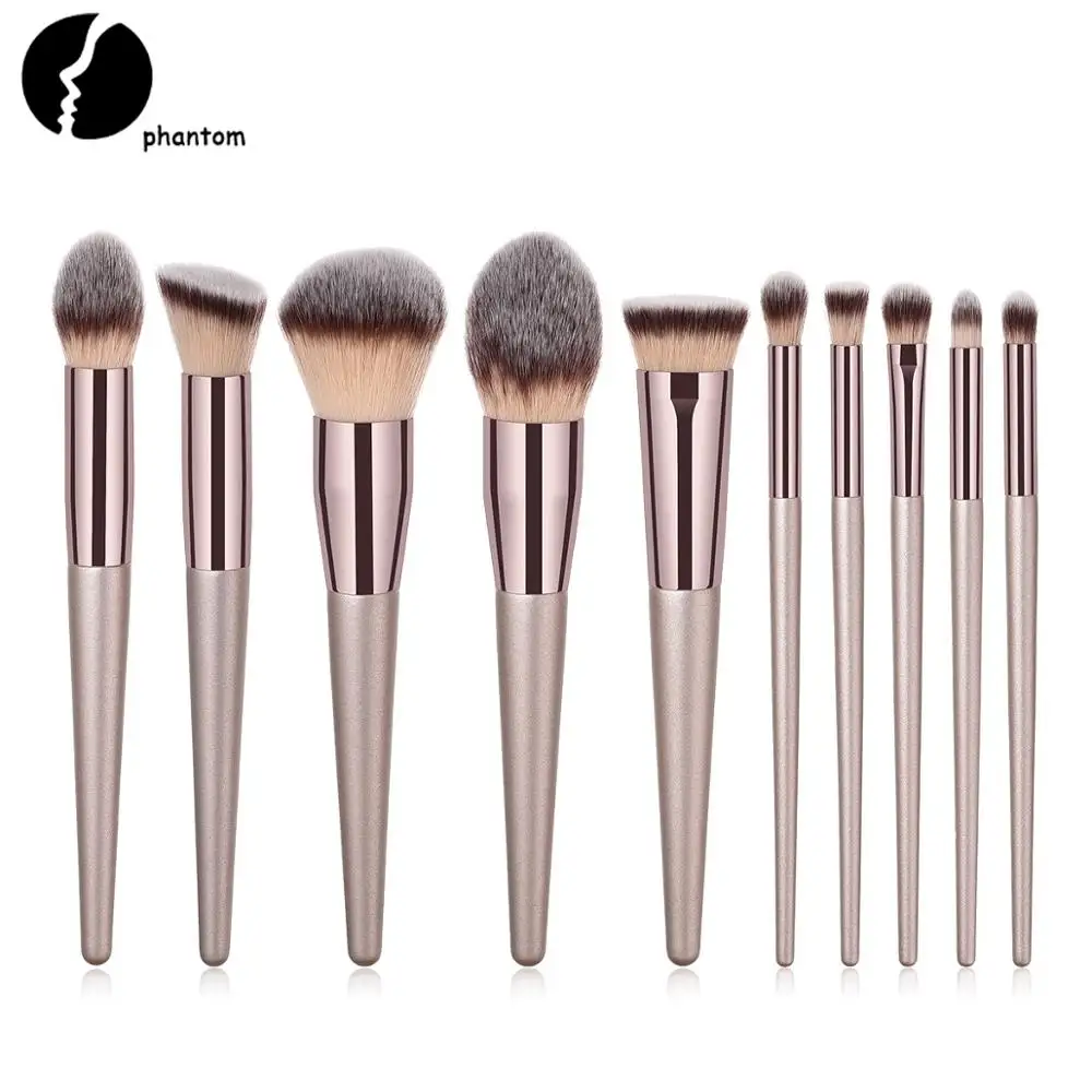 

Champagne Makeup Brushes Set Foundation Powder Blush Eyeshadow Concealer Lip Eye Make Up Brush Cosmetics Beauty Tools Drop Ship